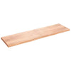 Wall Shelf Light Brown 220x60x(2-6) cm Treated Solid Wood Oak