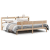 Bed Frame with Headboard 200x200 Solid Wood Pine G6C7