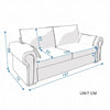 2/3 Seater Soft Fabric Deep Seat Sofa Settee Large Armrest Living Room Office