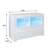 White Modern TV Stand Sideboard Cabinet With Storage 100cm High Gloss LED Light