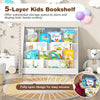 Toddler Display Stand Shelf Kids Bookcase Cabinet-White