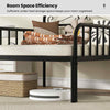 COSTWAY Metal Daybed Extendable Daybed to Single Size Bed Sofa Bed-Black