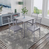 Square Table&2/4 Chairs Dining Set Wood Top Metal Frame Dining Table Kitchen