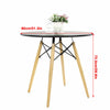80cm Round Dining Table and 4 Tulip Chairs Set Padded Seat Kitchen Cafe Lounge