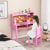 Kids Desk and Chair Set Wooden Children Study Table &Chair Writing Table Set