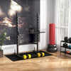 Adjustable Squat Rack with Pull-Up Bar and Barbell Bar for Home Gym
