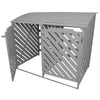 Wheelie Bin Store Double Wooden Shed Dustbin Storage Garden Outdoor Grey Cover