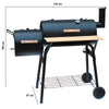 Charcoal Grill Offset Smoker with Cove,Barrel Charcoal Grill with Side Table
