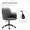 Vinsetto Home Office Chair Leather-Feel Fabric Swivel Chair with Armrests Grey