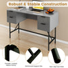 COSTWAY 120cm Home Office Desk Computer Desk w/4 Drawers & Storage-Grey