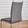 Dining Chairs Set of 4 Faux Leather with Stylish Cantilever Metal Frame Grey