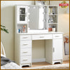 Dressing Table with LED Lights Mirror Glass Cabinet Drawers Vanity Makeup Desk