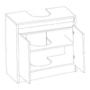 White Bathroom Sink Cabinet Under Basin Unit Cupboard 2 Door Storage High Gloss