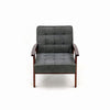 New Accent Chair Wood Frame with Cushion Balck Wide Seat Armchair