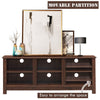 TV Stand for TVs up to 55 Inches Wooden 6 Storage Compartments TV Cabinet Table