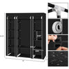 LARGE FABRIC CANVAS WARDROBE WITH HANGING SHELVING CLOTHES STORAGE CLOSET