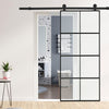 Sliding Barn Door Clear / Frosted Glass Hardware Kit 6-7FT / Door with Track Kit