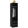Wardrobe with Drawers Black 50x50x200 cm Engineered Wood UK