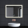 Bathroom LED Mirror Illuminated Demister Touch with Bluetooth Clock Heilmetz