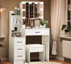 LED Mirror Dressing Table with Stool Set Makeup Desk Vanity Table Lights