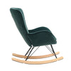 Retro Green Velvet Armchair Lazy Rocking Chair Living Room Bedroom Lounge Seat