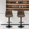 Ralex-chair Bar Stools, PU Leather Counter Height Barstools with Back, Brown