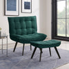 Folding Single Sofa Accent Chair Tub Armchair with Footstool Velvet Lounge Chair