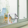 Lockable Pet Door 4Way Locking Small Medium Large Dog Cat Flap White/Brown Frame