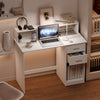 Mondeer Office Desk with Storage Shelf and 2 Drawers 105 x 94 x 48 cm White