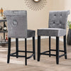 2x Velvet Bar Stools Chairs with Ring Knocker Backrest Kitchen Stools Breakfast