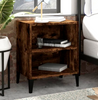 Rustic Bedside Table Vintage Industrial Side Cabinet Metal Storage Bedroom Unit