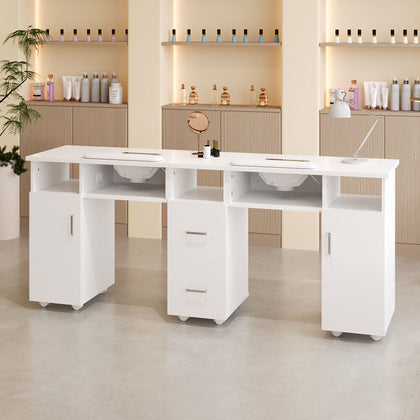 Manicure Nail Art Table Salon Beauty Station Technician Workstation Storage Desk