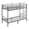 Metal Bunk Bed Frame Single Loft Bed Frame with Ladder Black Heavy Stable