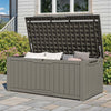 Outdoor Storage Box 120 Gal, Resin, Waterproof & Lockable, Taupe