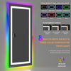 56x28 inch LED Bathroom Mirror Front Light + RGB Backlit Bluetooth Vanity Mirror