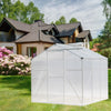 Greenhouse Garden Shed Polycarbonate Walk-In Aluminium Grow House Slid Door Base