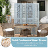 COSTWAY 4-Panel Wooden Room Divider 165cm Folding Privacy Screen