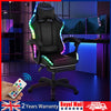 RGB Gaming Chair Racing Computer Chair with Light PU Leather Swivel Office Zoswe