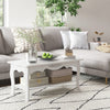 Wooden Coffee Tea Table Modern White Shelf Storage Living Room Home Furniture