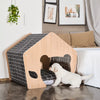 Large Wood Dog Kennel House Cage Crate In/Outdoor Shelter Pet Hutches Iron Door