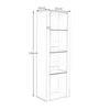 Modern Display Tall Cabinet Bookcase Shelving Units with LED Light 3 Glass Shelf