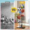 7-Tier Basketball Ball Storage Rack Sports Balls Display Storage Organizer