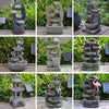 Solar Power Water Fountain Garden Water Feature with LED Light Indoor Outdoor