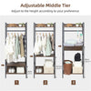 Industrial Clothes Rail Coat Stand Garment Rack Open Wardrobe w/ 3 Shelf