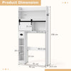 Costway Over The Toilet Storage Cabinet Bathroom Organizer Toilet Rack-White