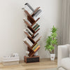 10-Tier Wooden Bookshelf Tree Shaped Display Storage Rack Utility Organizer Rack