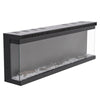 Wall Mounted 40/50/60'' LED Fireplace Inset Electric Fire Glass 3 Side Full View