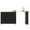 Kitchen Island Bar Table Storage Cabinet Reversible Mobile Serving Cart Black