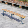 Outdoor Wooden Folding Beer Table Bench Garden Furniture Set Steel Trestle Legs