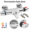 Modern Thermostatic Bath Shower Mixer Taps Deck Mounted Chrome Valve Bar Tap UK